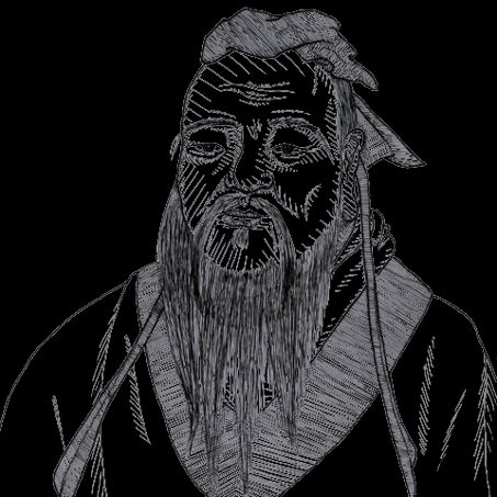 A sketch portrait of Confucius