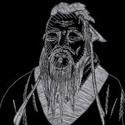 A sketch portrait of Confucius